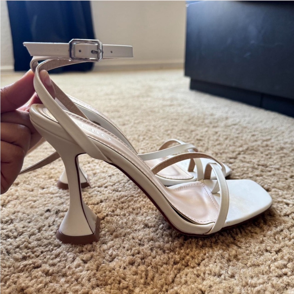 Elegant White Strappy Heels